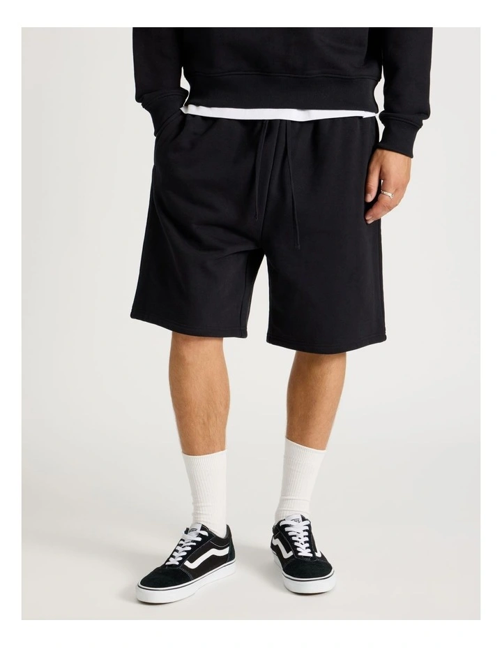 Core Logo Sweat Shorts in Black image 2