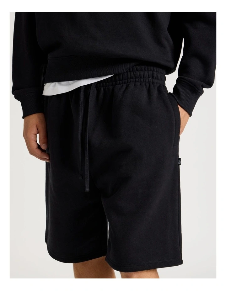 Core Logo Sweat Shorts in Black image 3