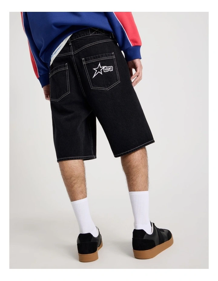 Denim Jort in Black image 5