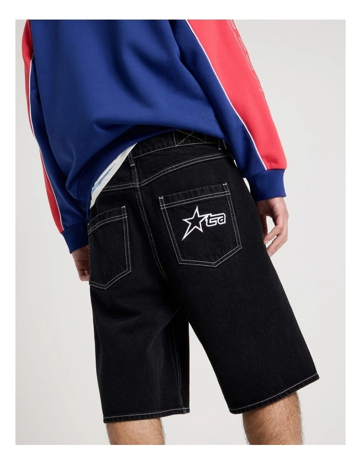 Denim Jort in Black image 6