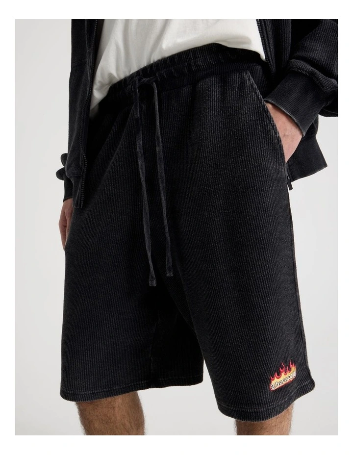 Oversized Terry Short in Black image 5