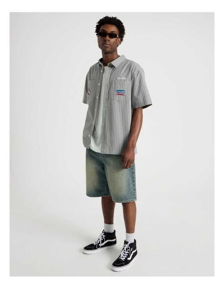 Tinted Denim Shorts in Light Blue image 3