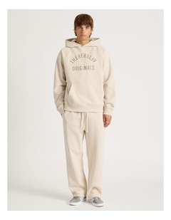 There After Core Wide Leg Terry Track Pants in Stone