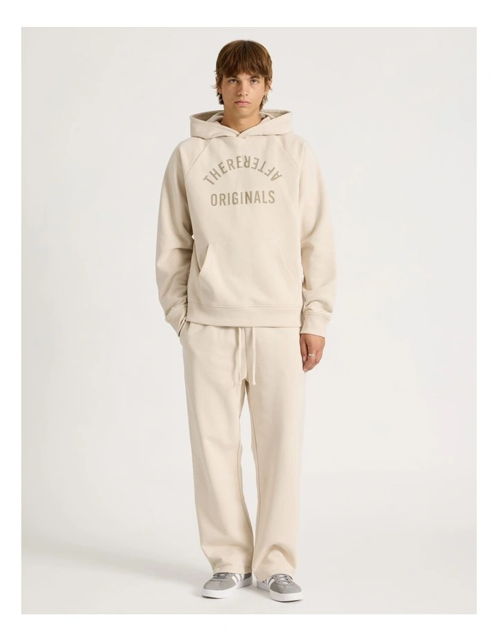 Core Wide Leg Terry Track Pants in Stone image 1