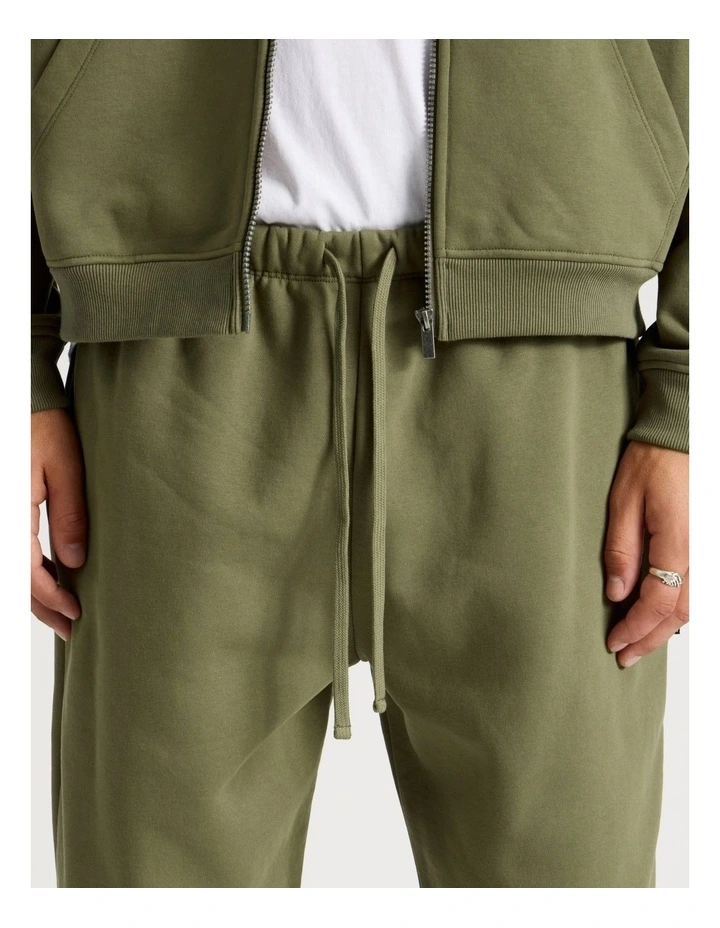 Core Elastic Cuff Track Pants in Olive image 3