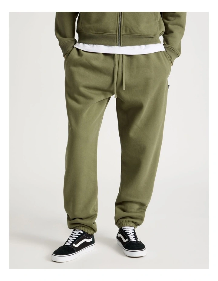 Core Elastic Cuff Track Pants in Olive image 5