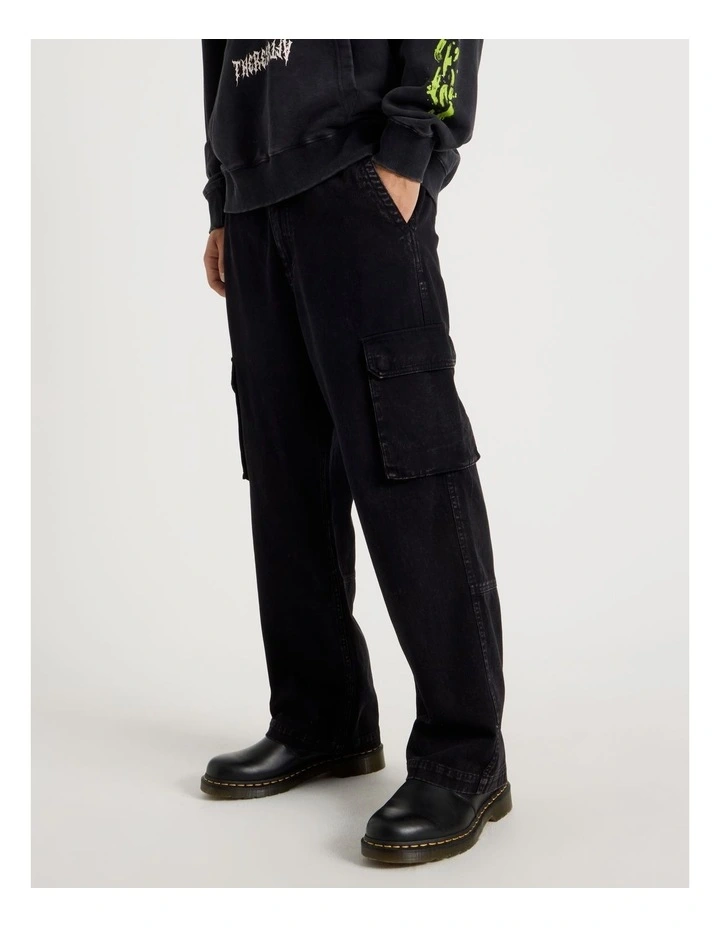 Washed Cargo Trackpant in Charcoal image 3