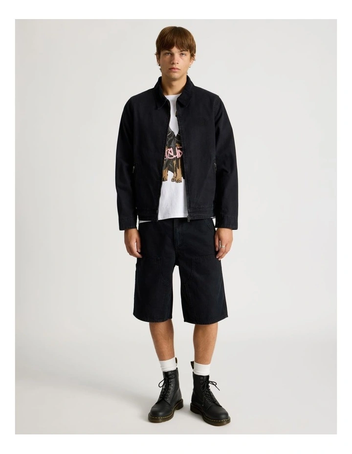 Zip Through Workwear Jacket in Black image 2