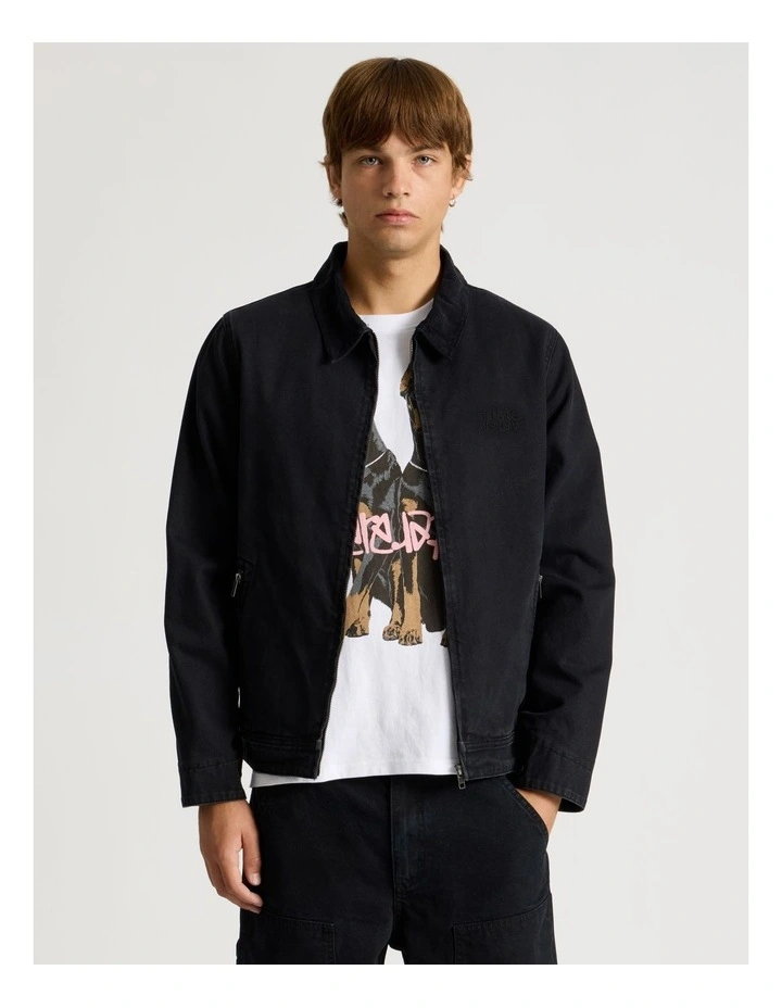 Zip Through Workwear Jacket in Black image 7