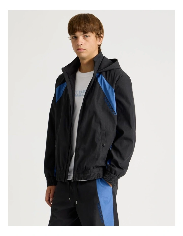 Retro Track Jacket in Black image 1