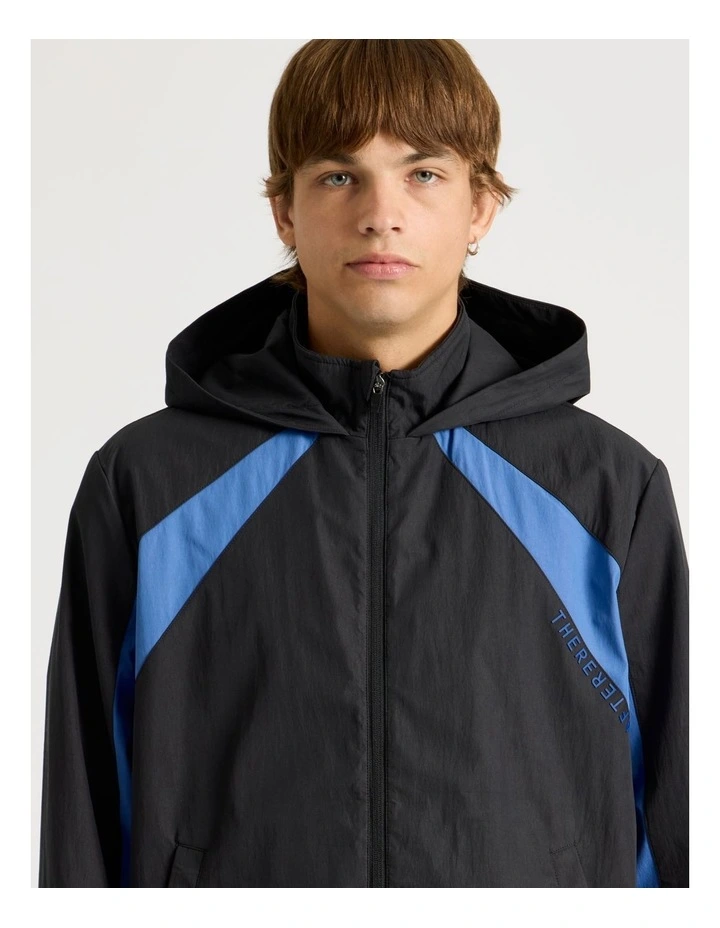 Retro Track Jacket in Black image 3
