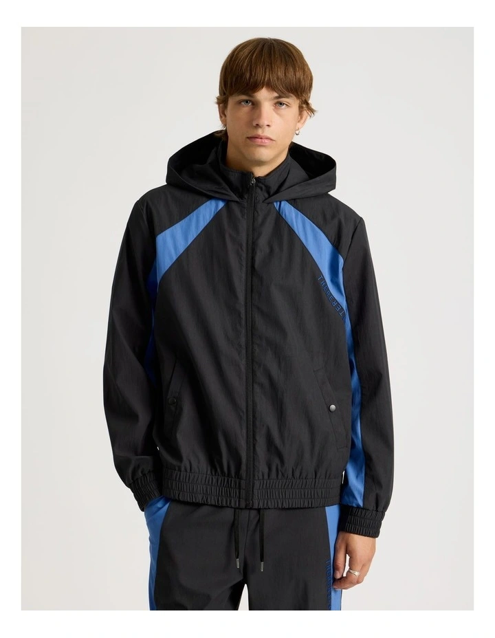 Retro Track Jacket in Black image 4