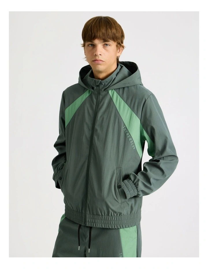 Retro Track Jacket in Green image 1
