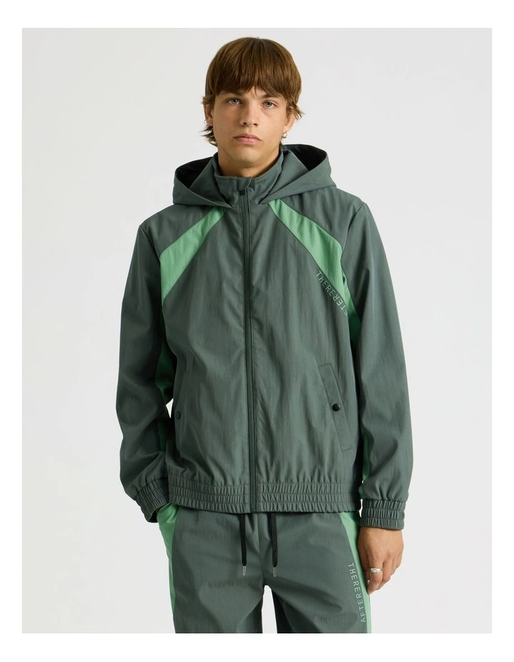 Retro Track Jacket in Green image 2