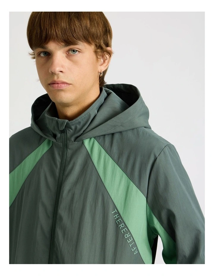 Retro Track Jacket in Green image 3
