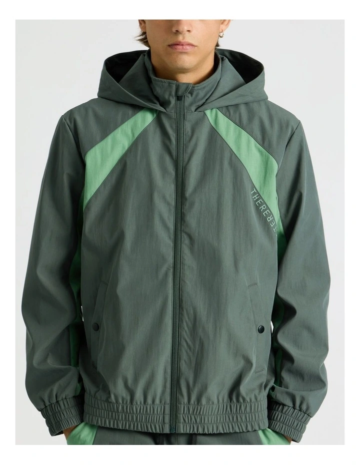 Retro Track Jacket in Green image 5