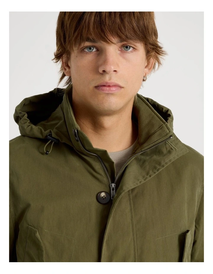 Fishtail Parka Jacket in Olive image 4