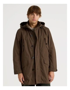 Fishtail Parka Jacket in Dark Brown