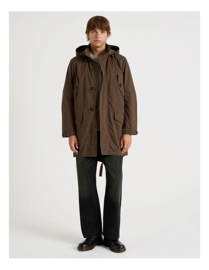 Fishtail Parka Jacket in Dark Brown image 2