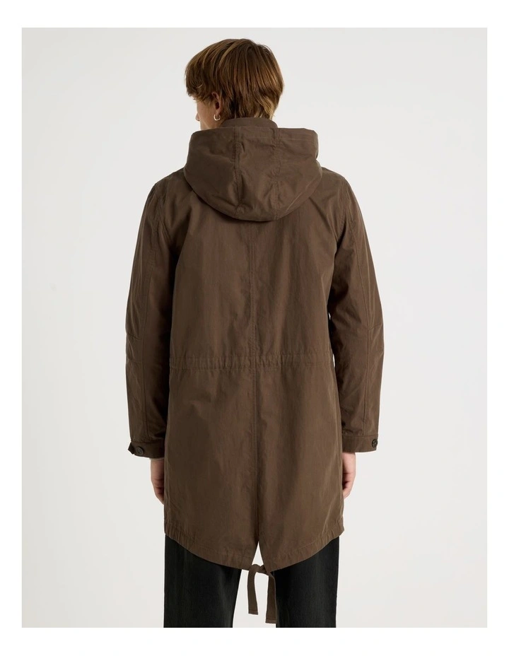 Fishtail Parka Jacket in Dark Brown image 6