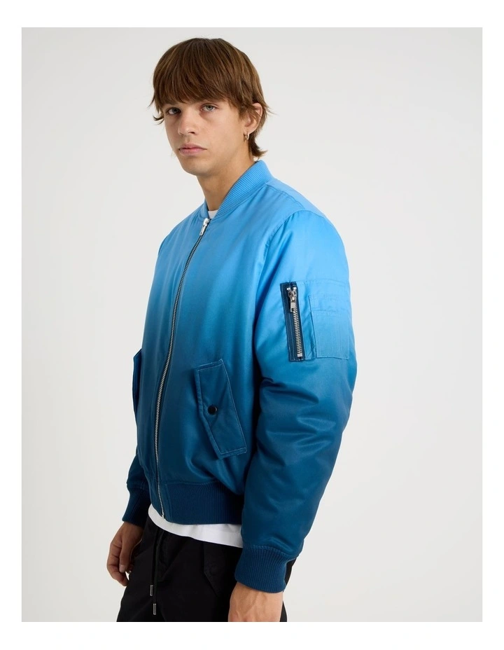 Ombre Bomber Jacket in Blue image 1