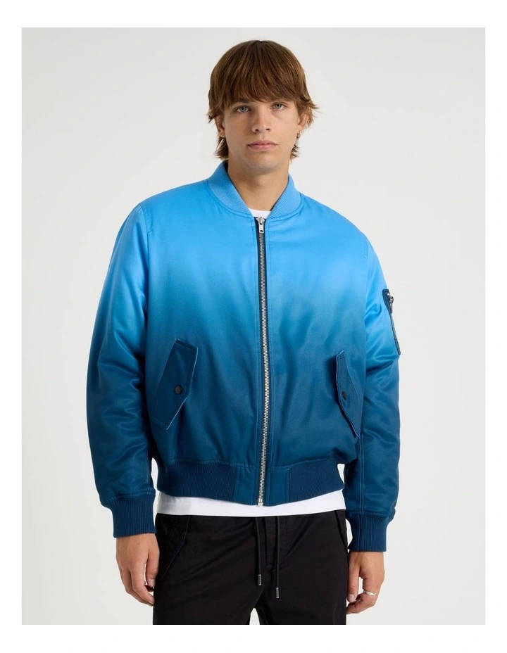 Ombre Bomber Jacket in Blue image 2