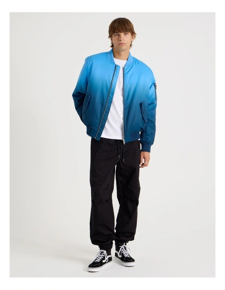 Ombre Bomber Jacket in Blue image 3