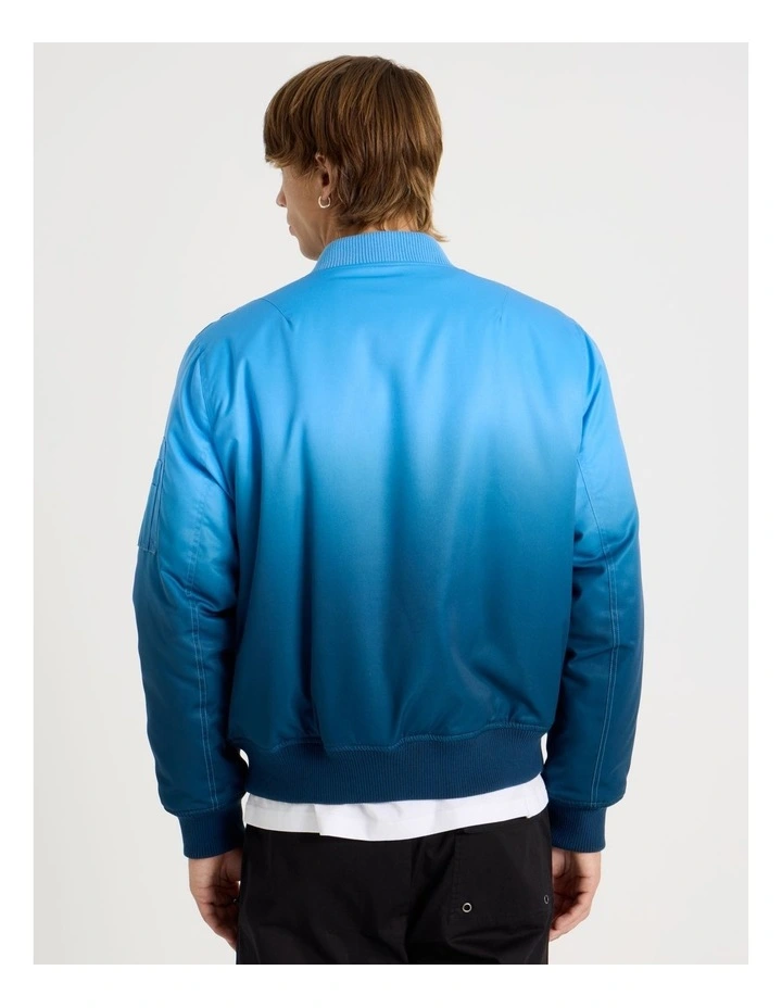 Ombre Bomber Jacket in Blue image 6