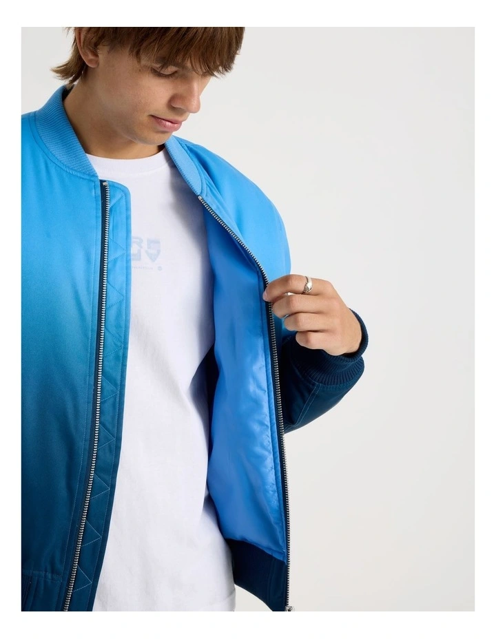 Ombre Bomber Jacket in Blue image 7