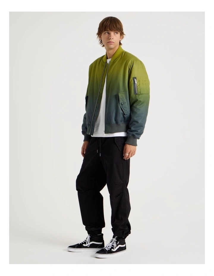 Ombre Bomber Jacket in Green image 2
