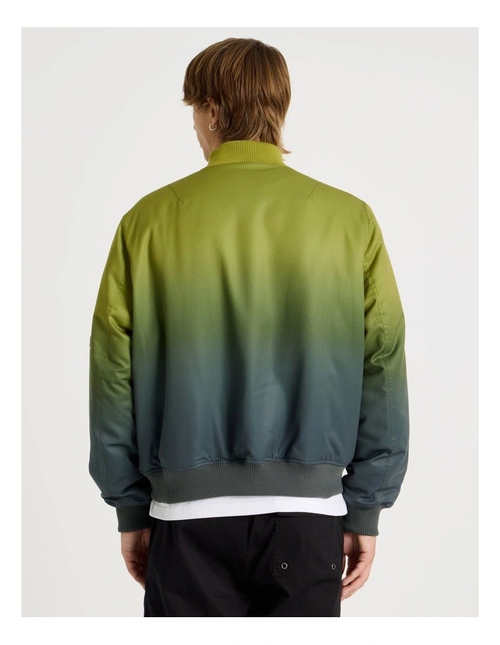 Ombre Bomber Jacket in Green image 5