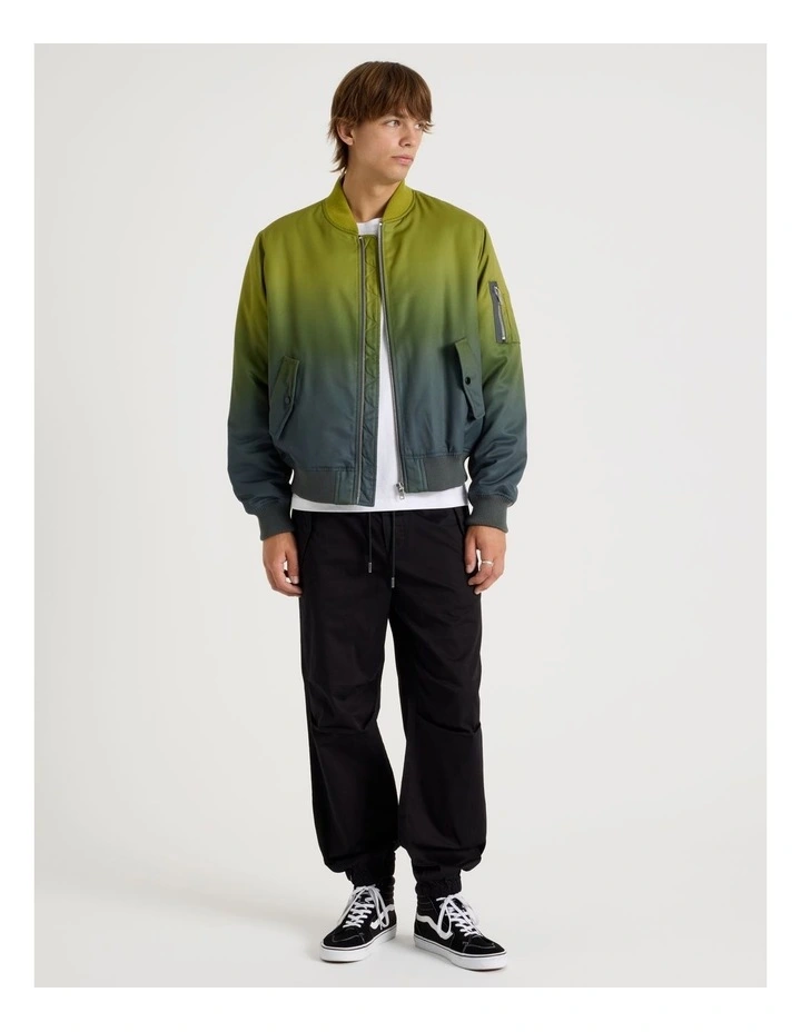 Ombre Bomber Jacket in Green image 7