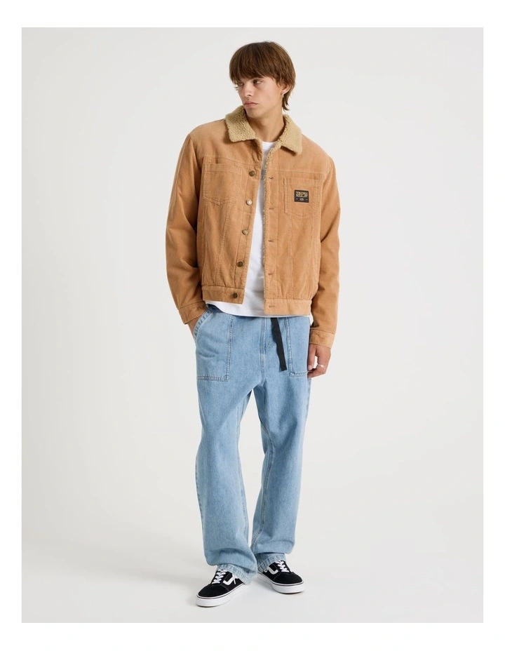 Cord Sherpa Jacket in Tan image 3