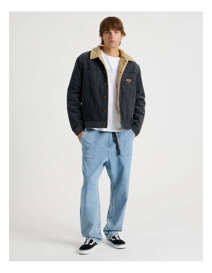 Cord Sherpa Jacket in Charcoal image 3