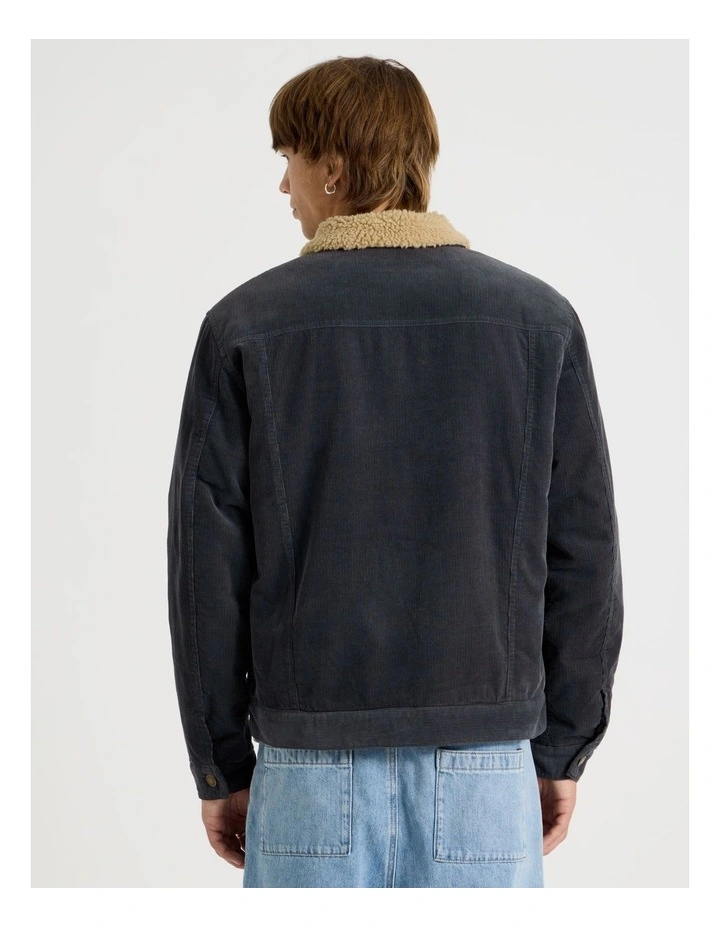 Cord Sherpa Jacket in Charcoal image 6