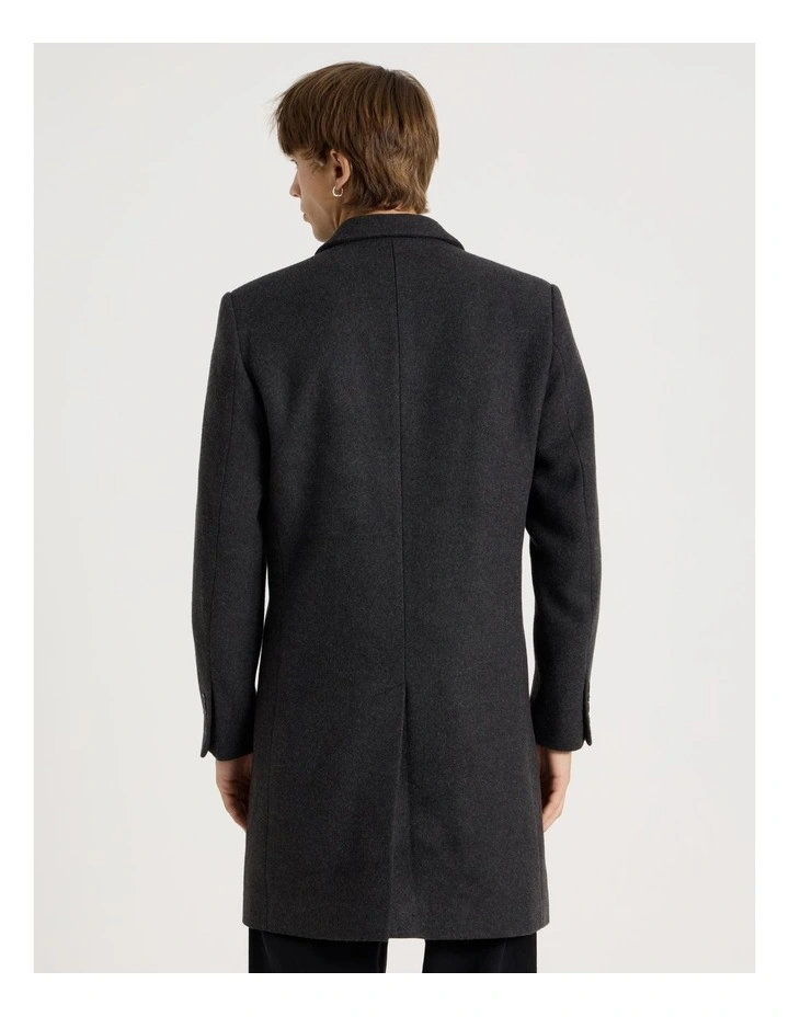 Longline Tailored Coat in Charcoal Marle image 6