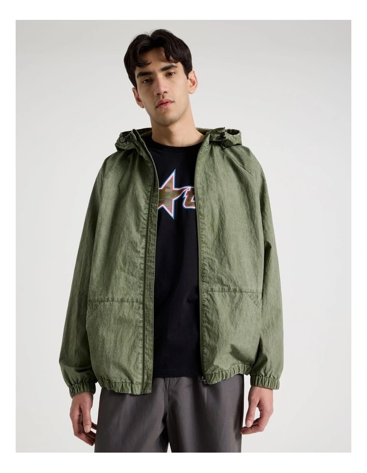 Raglan Sleeve Spray Jacket in Green image 1