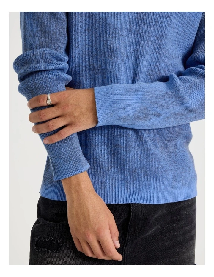 Spray Rib Knit in Blue image 3