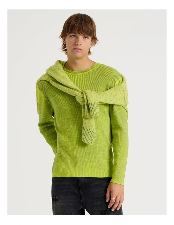 Spray Rib Knit in Lime image 1
