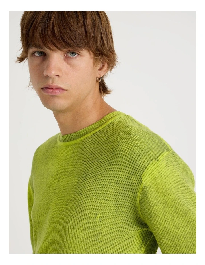 Spray Rib Knit in Lime image 2