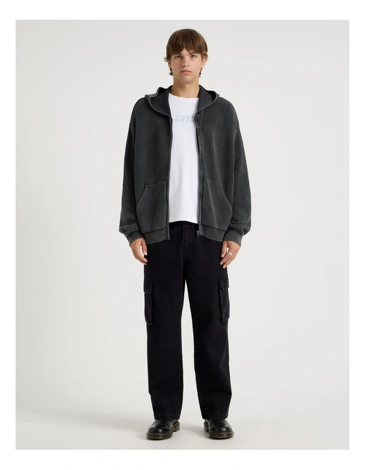 Gothic Zip Thru Knit in Black image 3