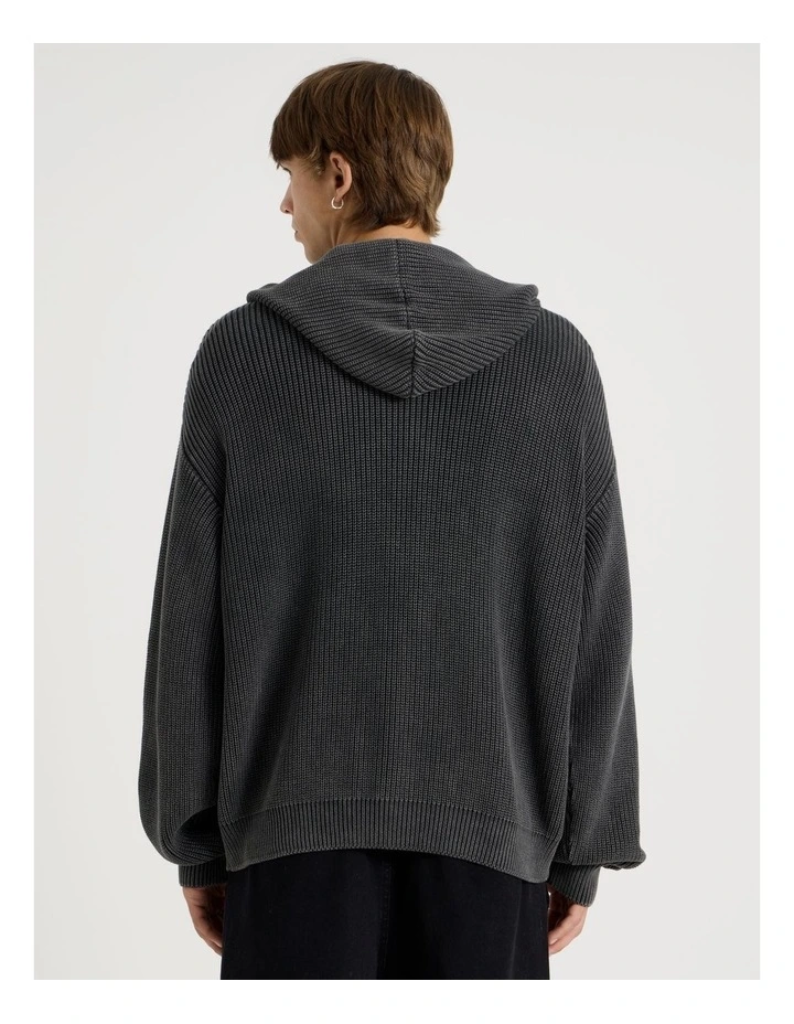 Gothic Zip Thru Knit in Black image 6