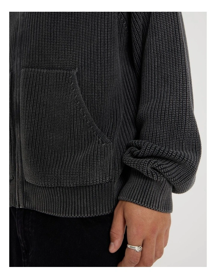 Gothic Zip Thru Knit in Black image 7
