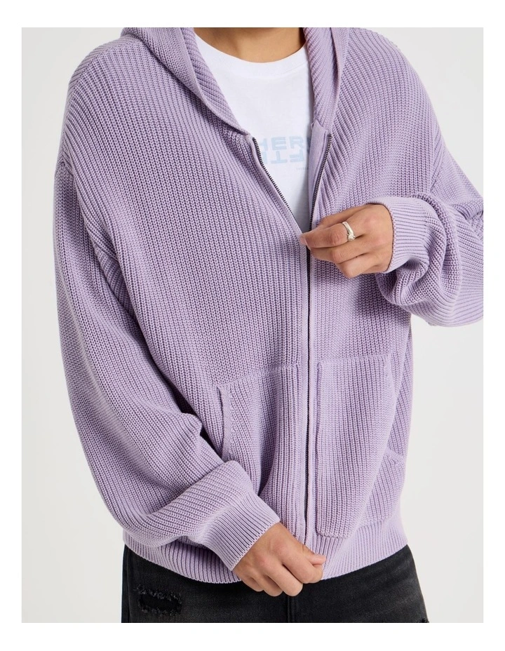 Gothic Zip Thru Knit in Lilac image 1