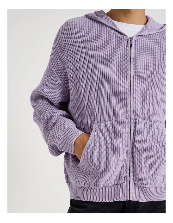 Gothic Zip Thru Knit in Lilac image 6