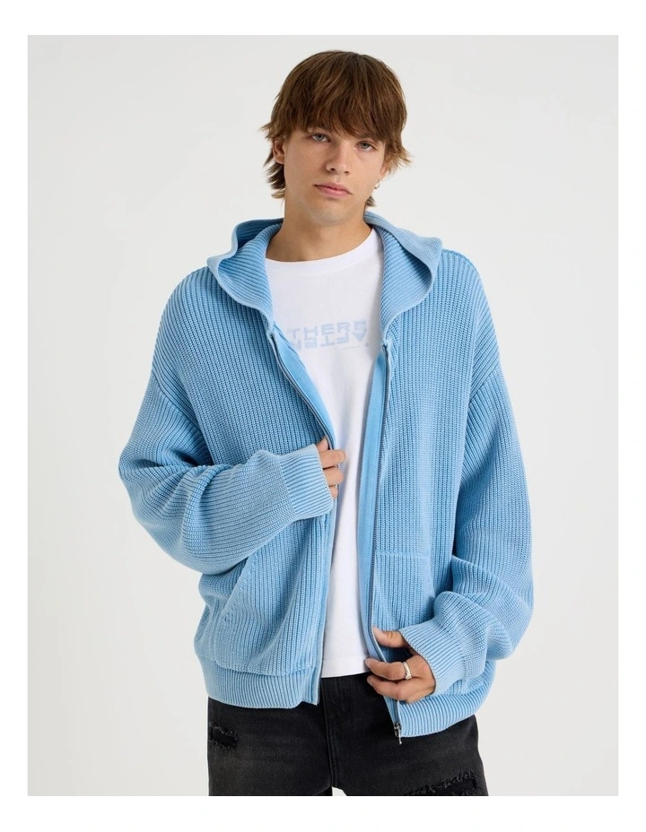 Gothic Zip Thru Knit in Blue image 1