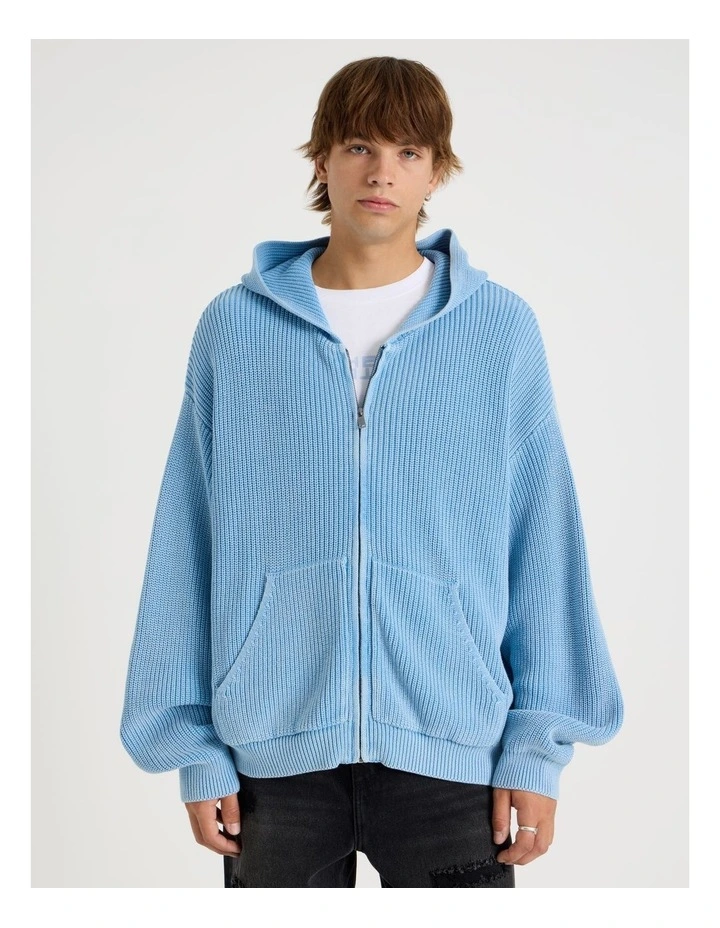 Gothic Zip Thru Knit in Blue image 2