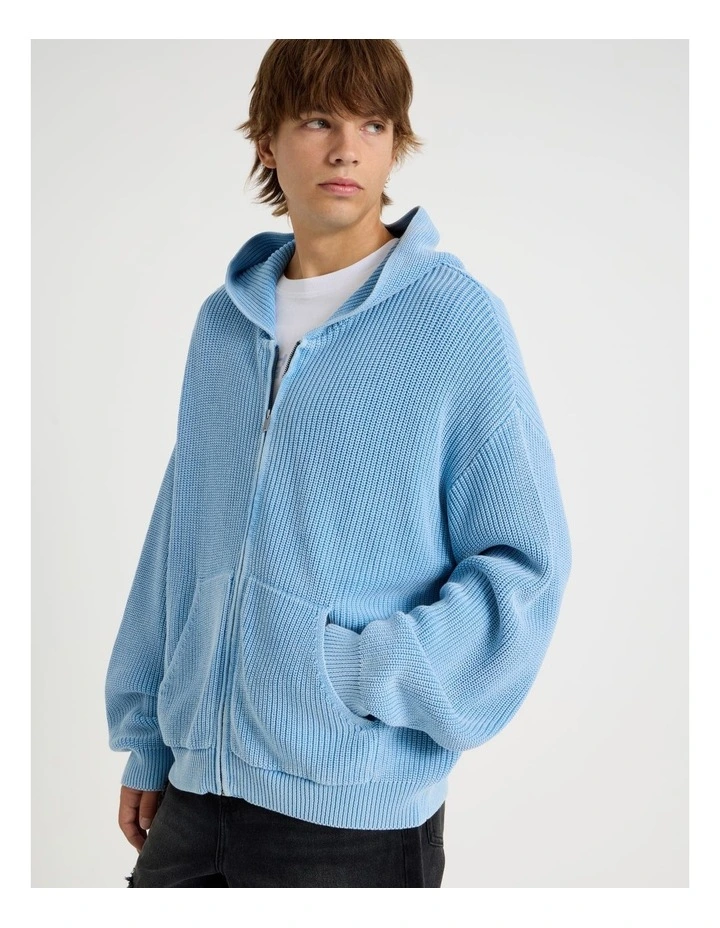 Gothic Zip Thru Knit in Blue image 5