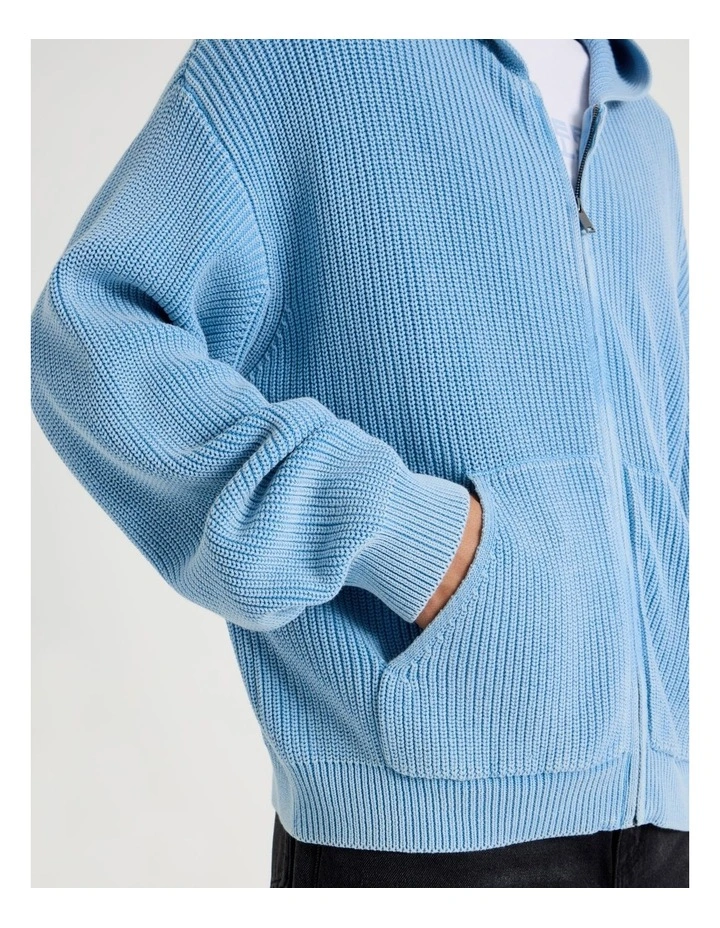 Gothic Zip Thru Knit in Blue image 7