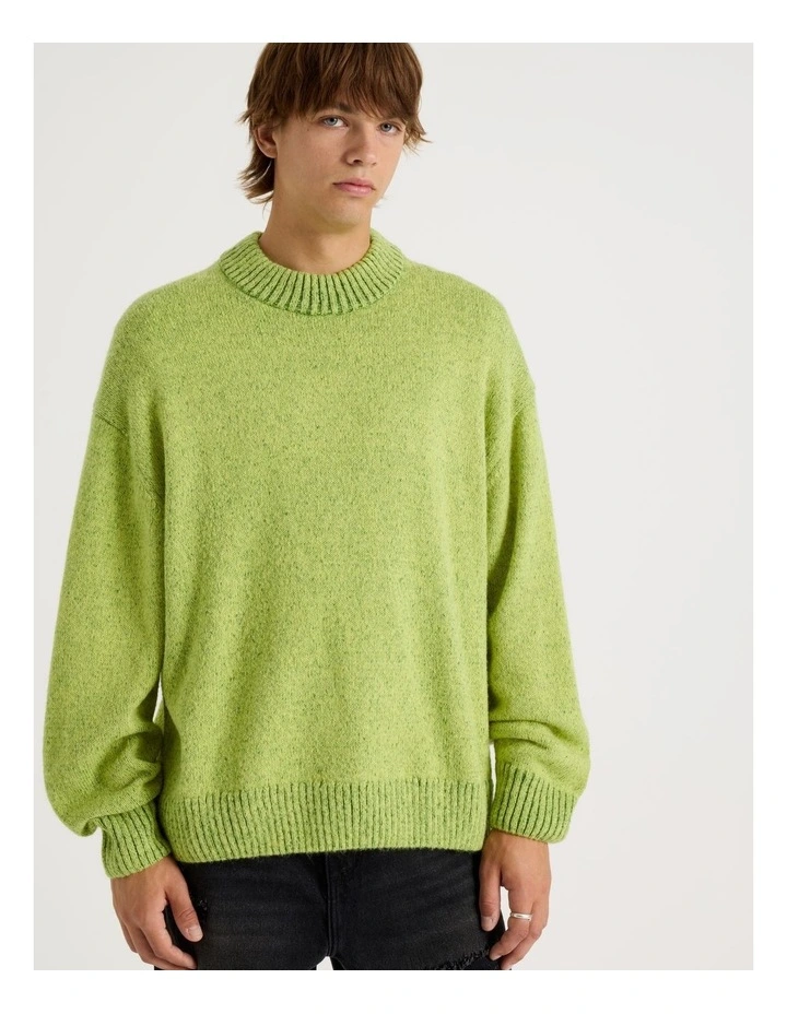 Neon Crew Knit in Lime image 1